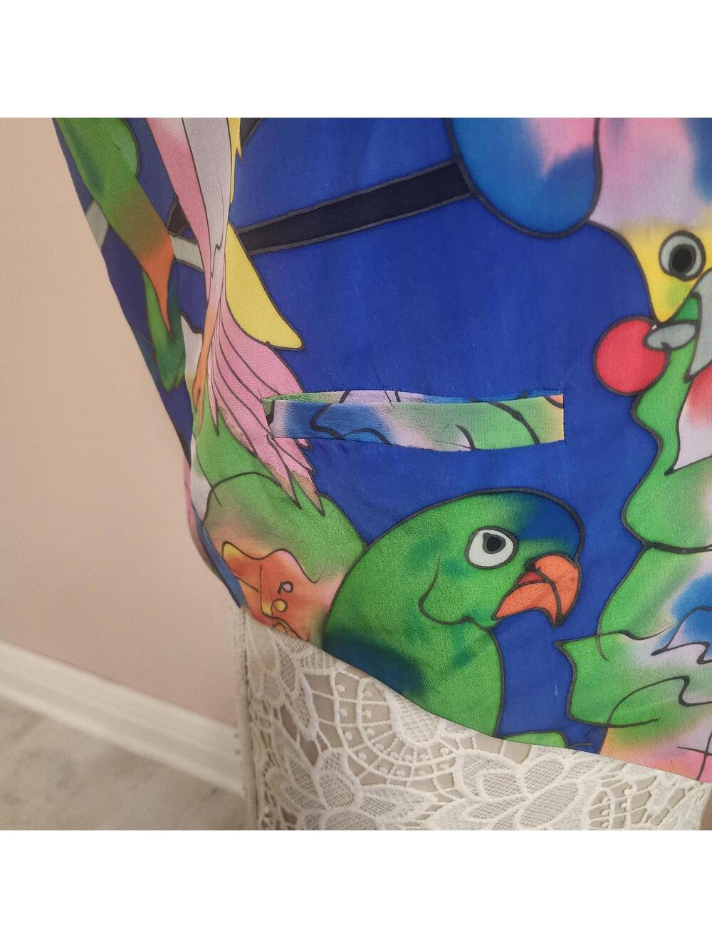 LKNW vintage 90's Sensual Silk by Caribbean Club M mens vest colorful - Picture 3 of 7